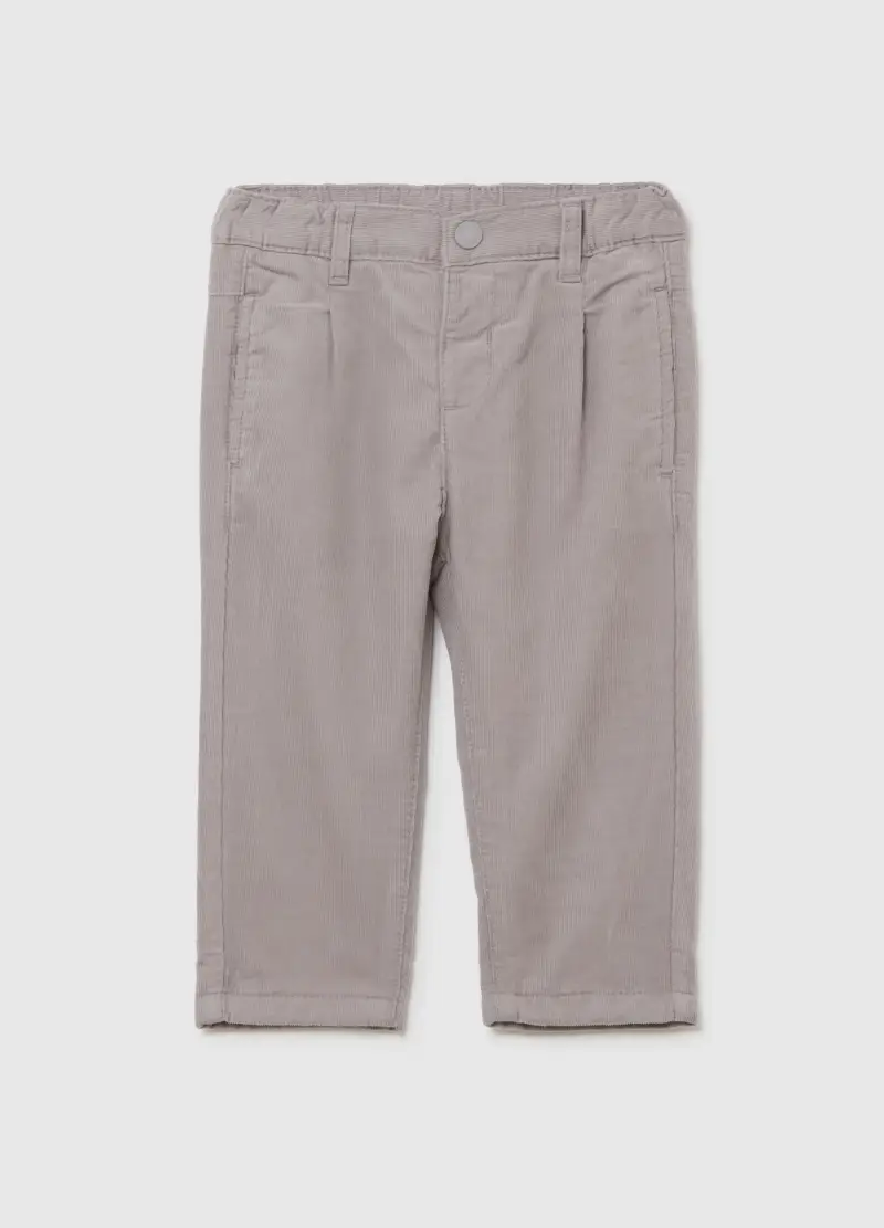 Pantaloni Da Bimbo In Puro Cotone Grigi Regular Fit, Bambino, Grigio