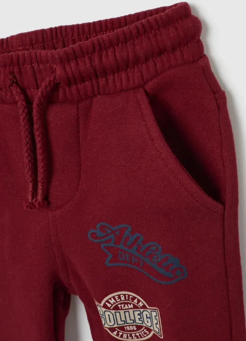 Pantaloni Da Bimbo In Puro Cotone Rossi Regular Fit, Bambino, Rosso miniatura 3