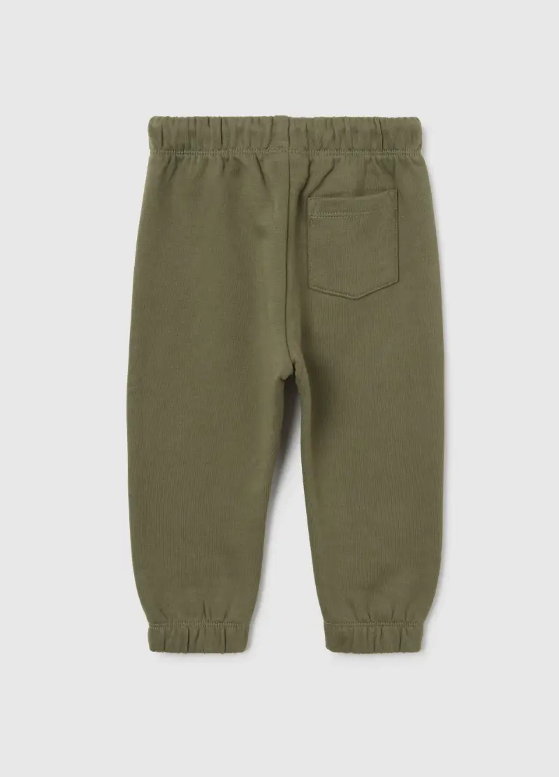Pantaloni Da Bimbo In Puro Cotone Verdi Regular Fit Con Vita Elasticizzata, Bambino, Verde miniatura 2