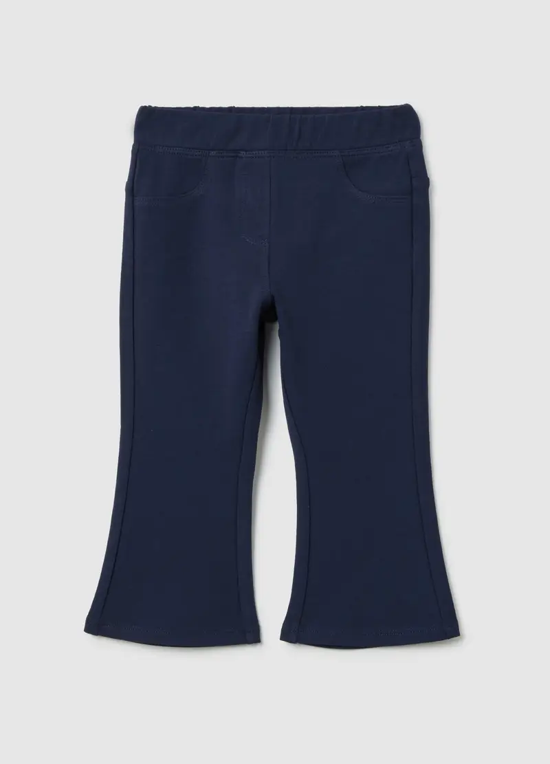 FAGOTTINO, Pantaloni Da Neonata In Cotone Blu Flare Fit, Bambina, Blu, Taglia: 9-12