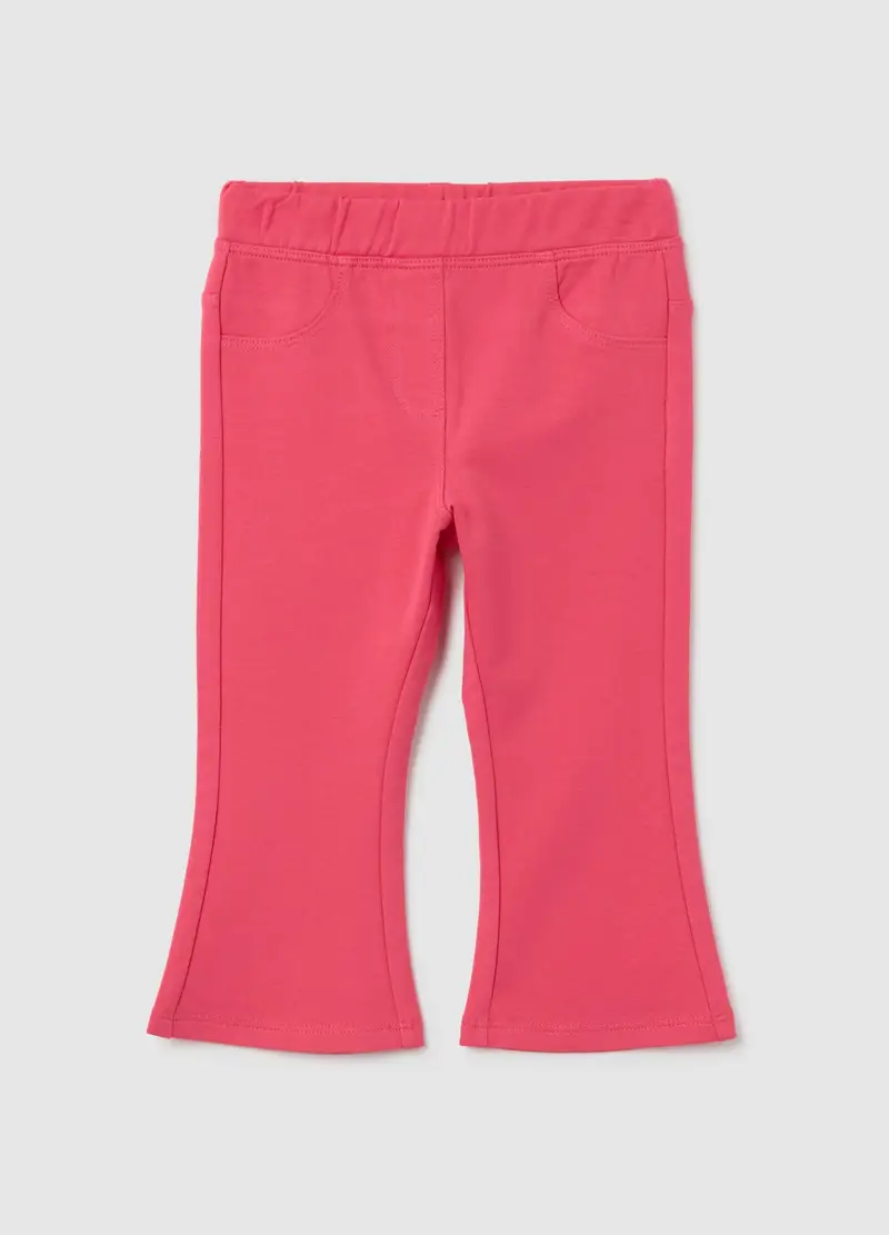 FAGOTTINO, Pantaloni Da Neonata In Cotone Elasticizzato Rosa Flare, Bambina, Rosa, Taglia: 9-12