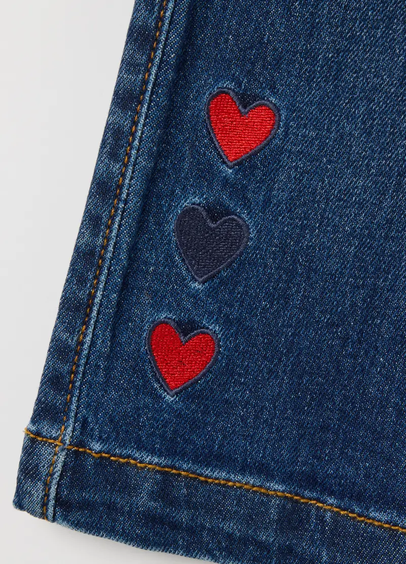 Pantaloni Da Neonata In Denim Blu A Gamba Larga, Bambina, Denim miniatura 3