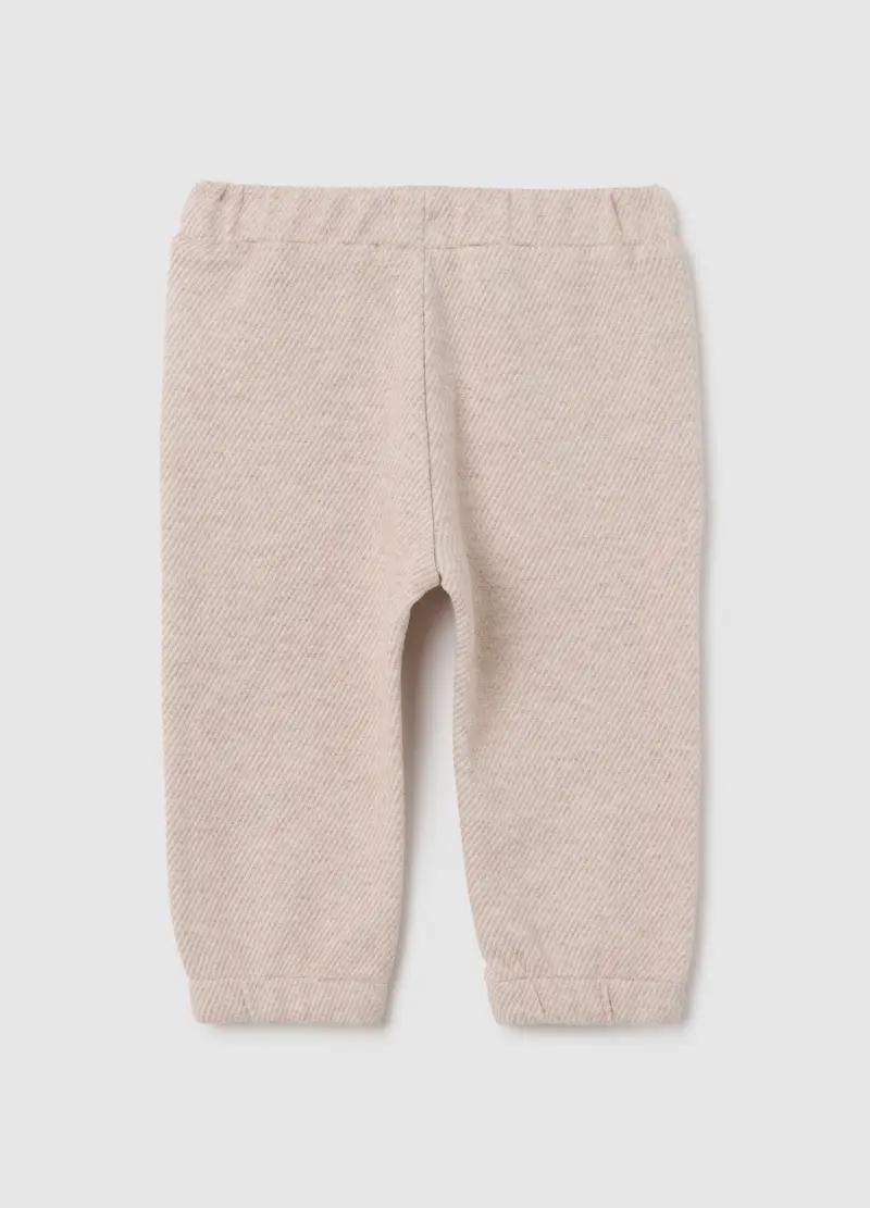 , Pantaloni Da Neonato In Cotone Beige, Beige miniatura 2