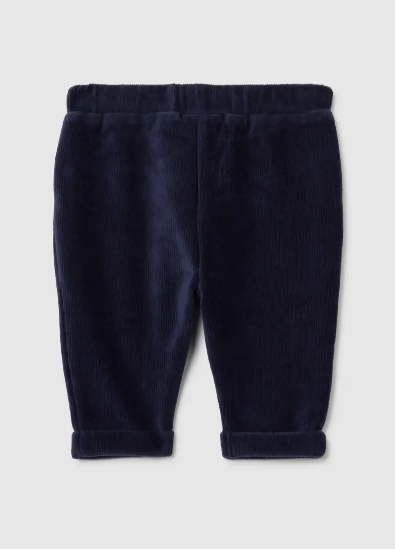 Pantaloni Da Neonato In Misto Cotone Blu Regular Fit, Blu miniatura 2