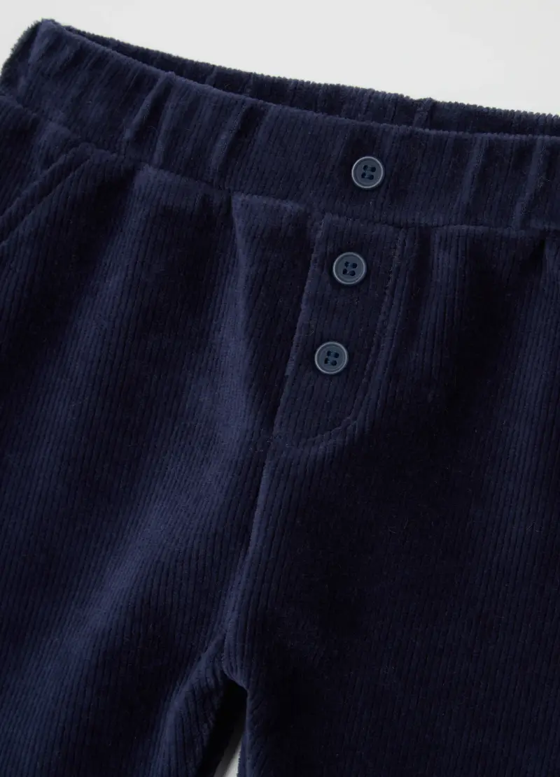 Pantaloni Da Neonato In Misto Cotone Blu Regular Fit, Blu miniatura 3