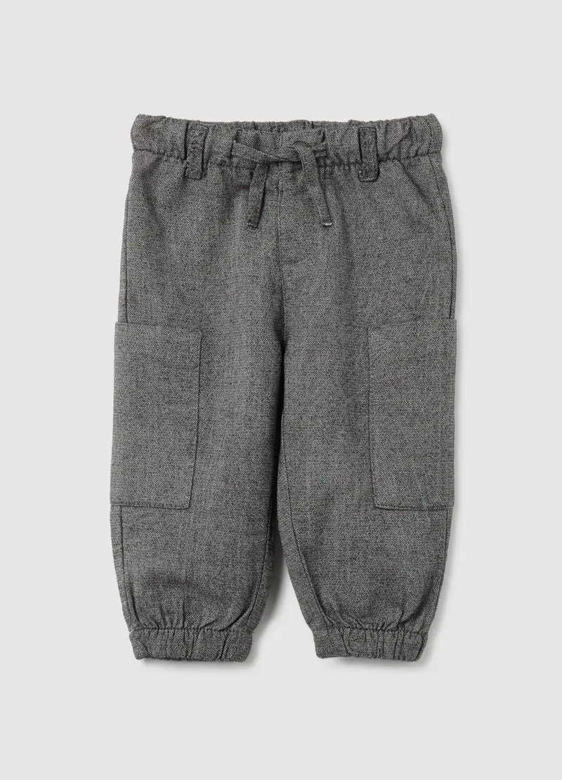 FAGOTTINO, Pantaloni Da Neonato In Misto Cotone Grigi Regular Fit, Bambino, Grigio, Taglia: 12-18