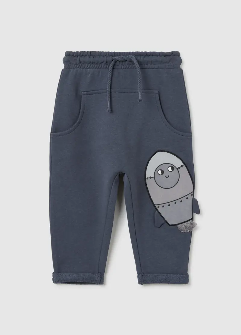 FAGOTTINO, Pantaloni Da Neonato In Puro Cotone Blu Regular Fit, Bambino, Blu, Taglia: 12-18