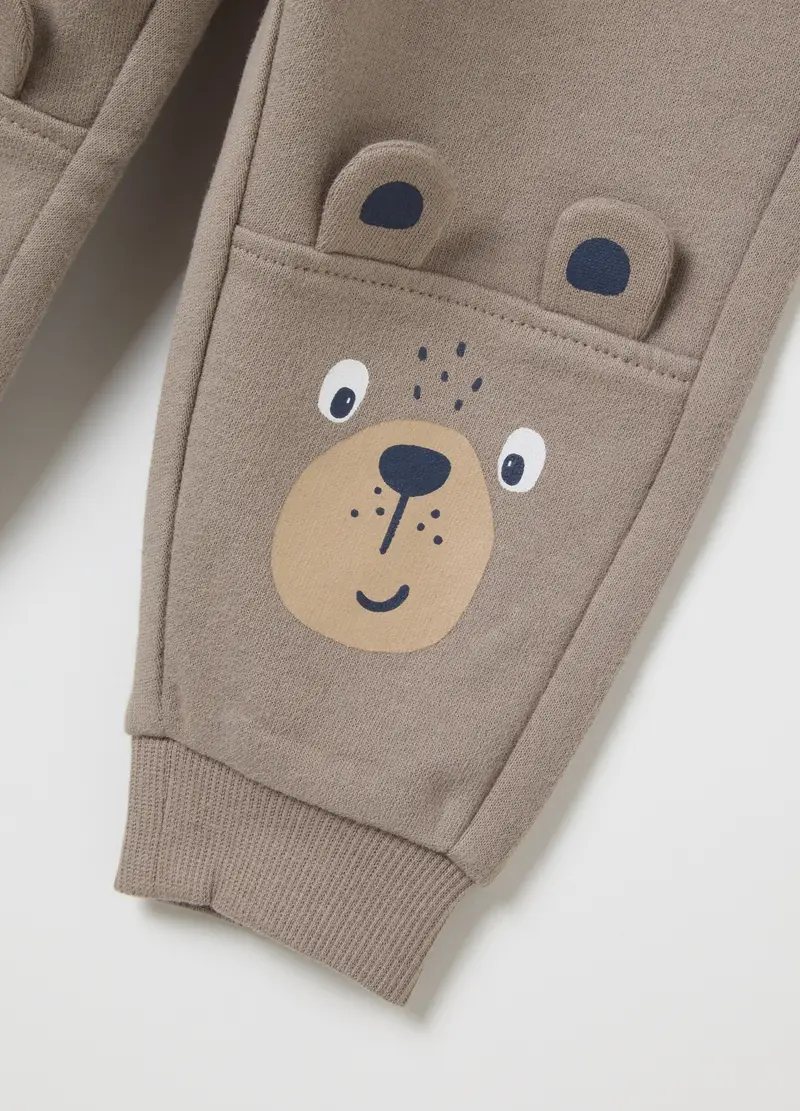 Pantaloni Da Neonato In Puro Cotone Grigio Regular Fit, Bambino, Grigio miniatura 3