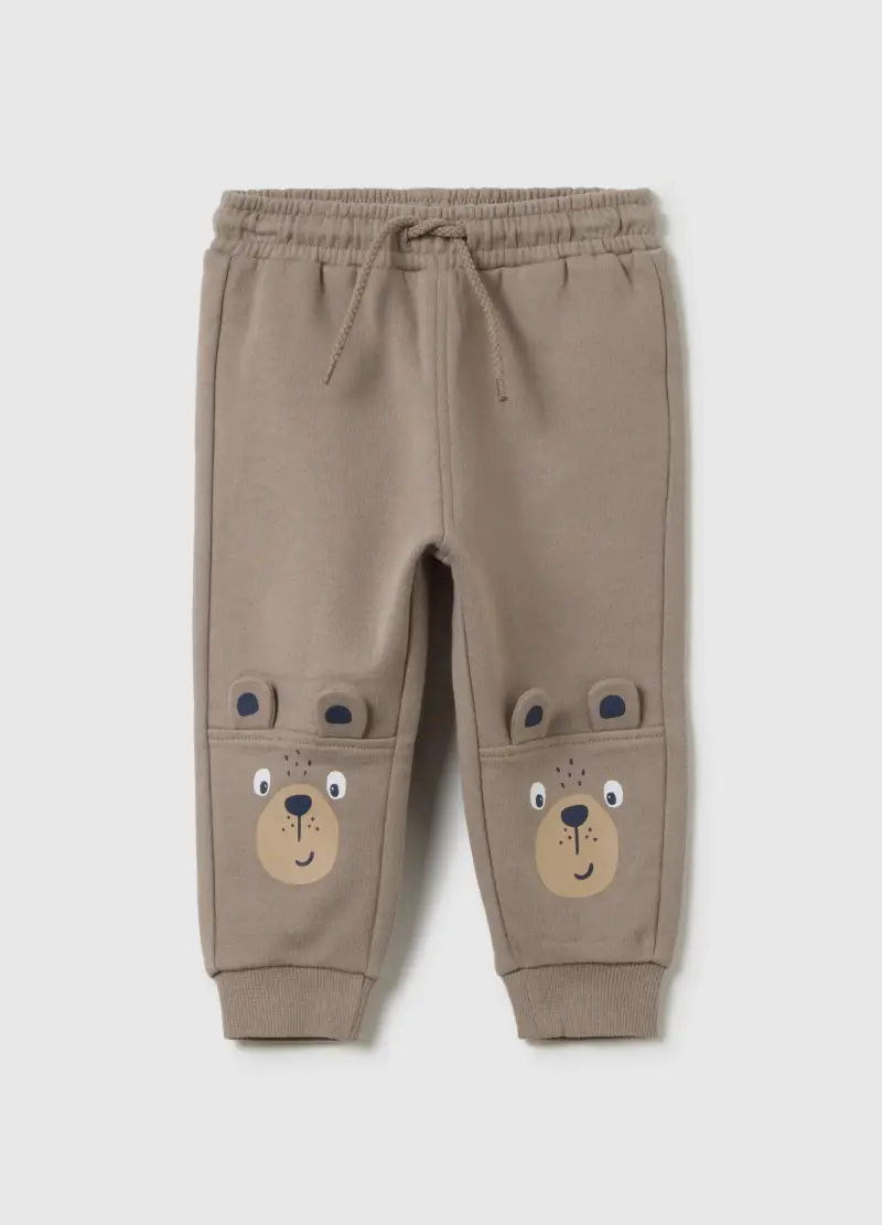 Pantaloni Da Neonato In Puro Cotone Grigio Regular Fit, Bambino, Grigio