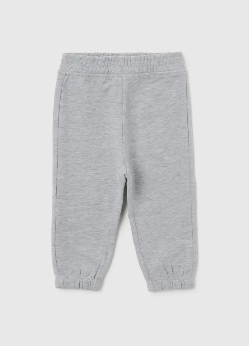 Pantaloni Grigi Da Bimba In Puro Cotone Fleece Regular Fit, Bambina, Grigio