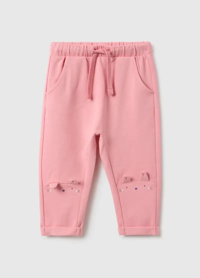 Pantaloni In Cotone Elasticizzato Rosa Da Bimba Slim Fit, Bambina, Rosa