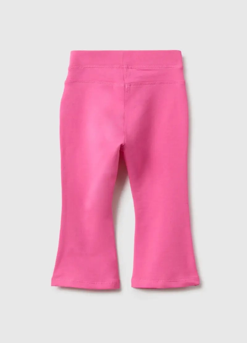 Pantaloni In Cotone Elasticizzato Rosa Slim Fit Per Bimba, Bambina, Rosa miniatura 2