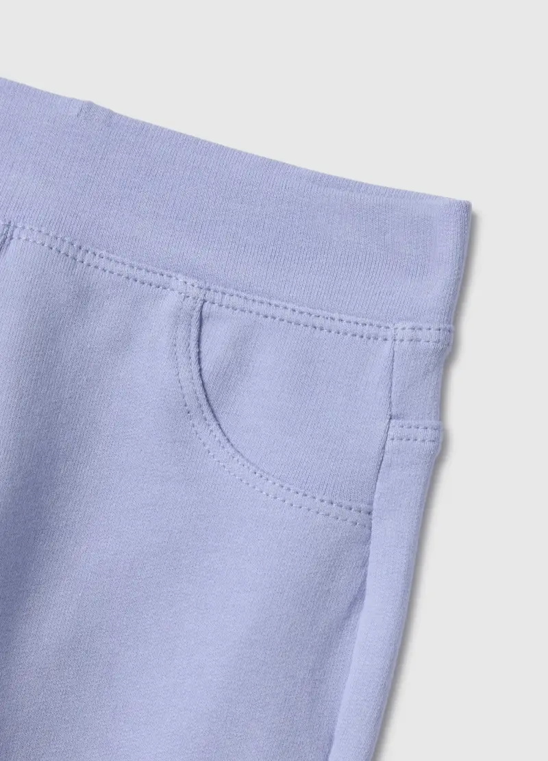 Pantaloni In Cotone Elasticizzato Viola Slim Fit Per Bimba, Bambina, Viola miniatura 3