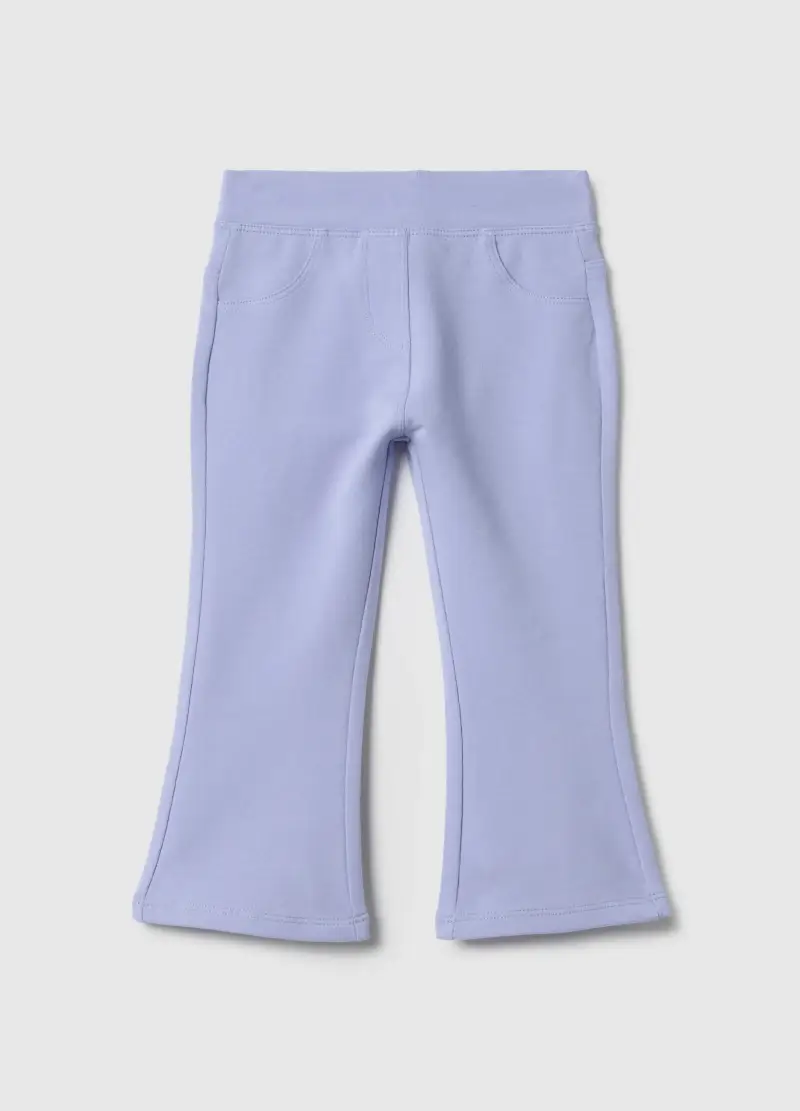 Pantaloni In Cotone Elasticizzato Viola Slim Fit Per Bimba, Bambina, Viola