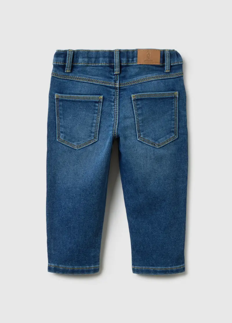 Pantaloni In Denim Elasticizzato Blu Regular Fit Da Bimbo, Bambino, Denim miniatura 2