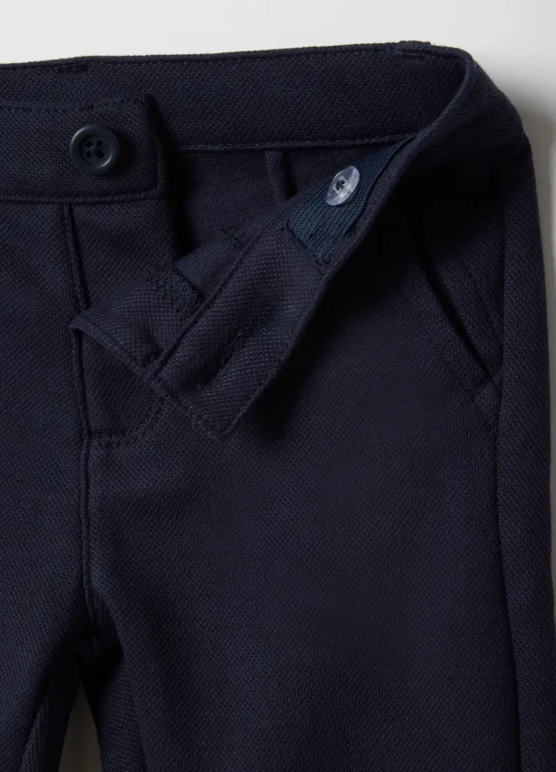 Pantaloni In Misto Cotone Blu Regular Fit Per Bimbo, Bambino, Blu miniatura 3
