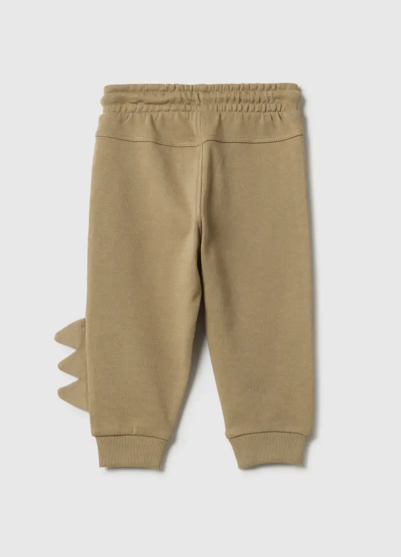 Pantaloni In Puro Cotone Beige Da Bimbo Regular Fit A Forma Di Dinosauro, Bambino, Beige miniatura 2