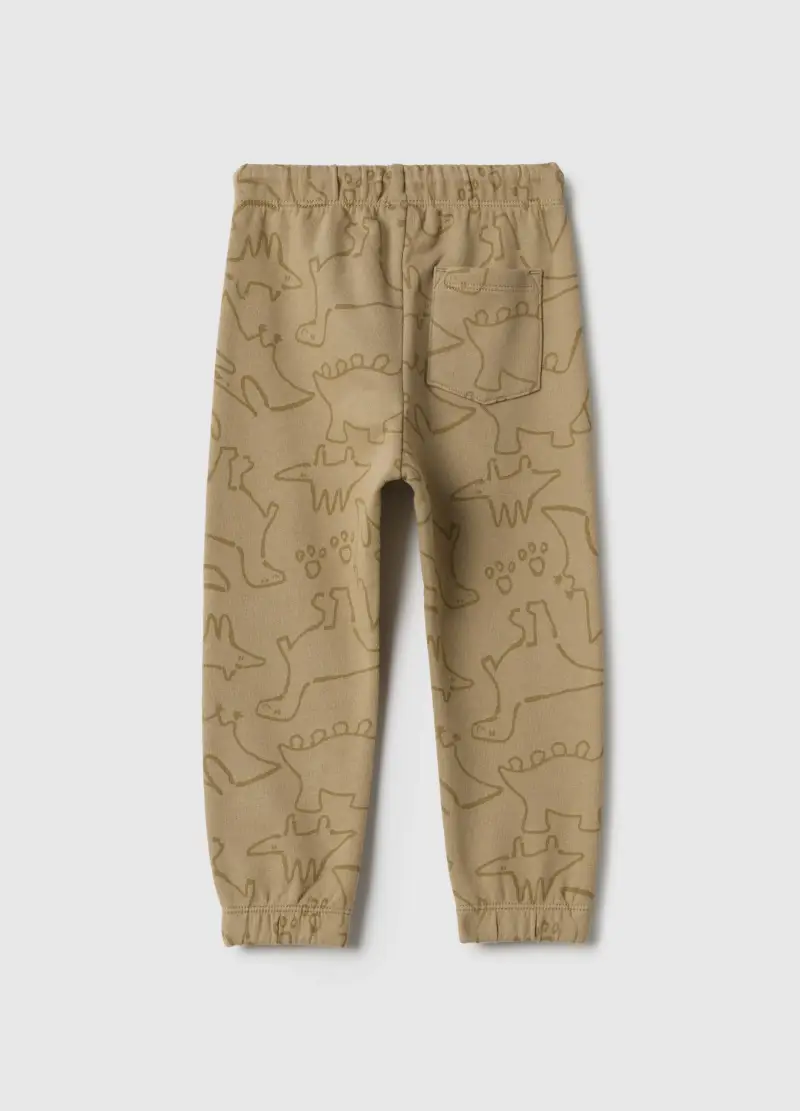 Pantaloni In Puro Cotone Beige Da Bimbo Regular Fit Con Stampe, Bambino, Beige miniatura 2