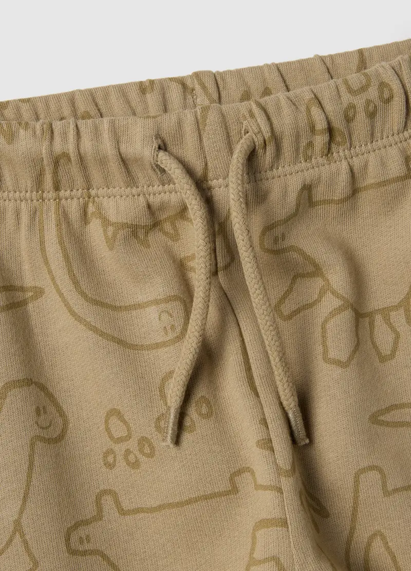 Pantaloni In Puro Cotone Beige Da Bimbo Regular Fit Con Stampe, Bambino, Beige miniatura 3