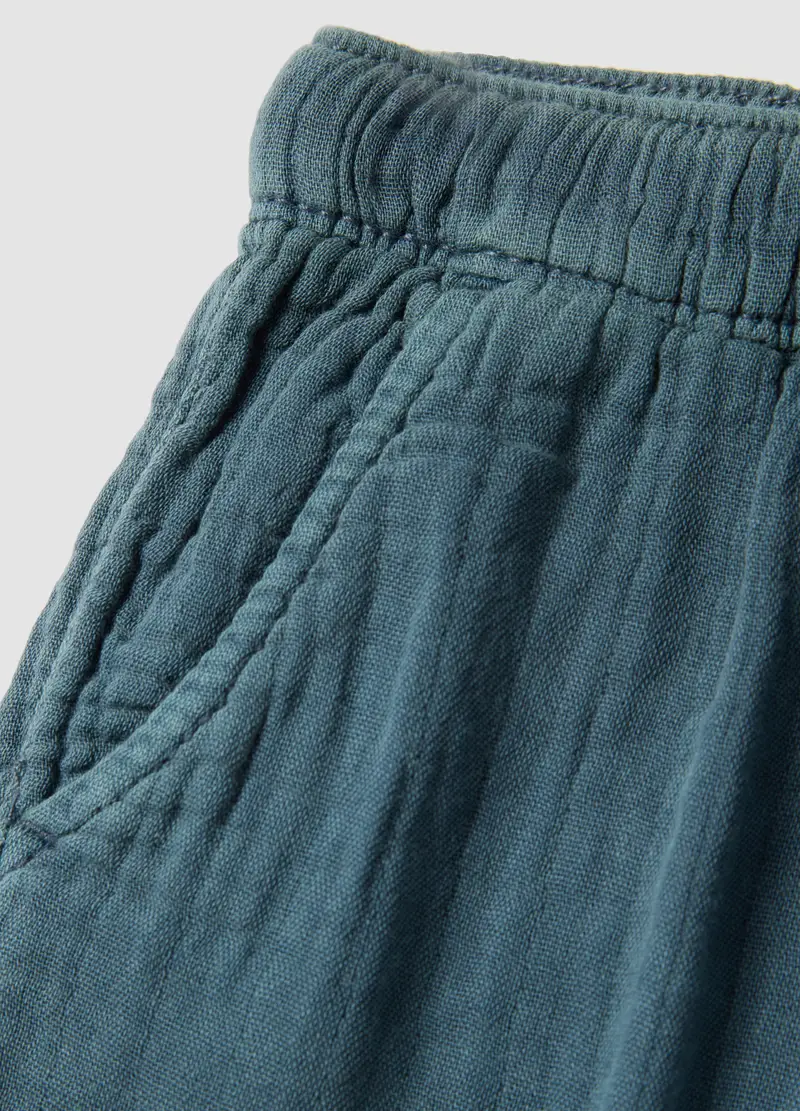 Pantaloni In Puro Cotone Blu Da Bimbo Regular Fit, Bambino, Blu miniatura 3