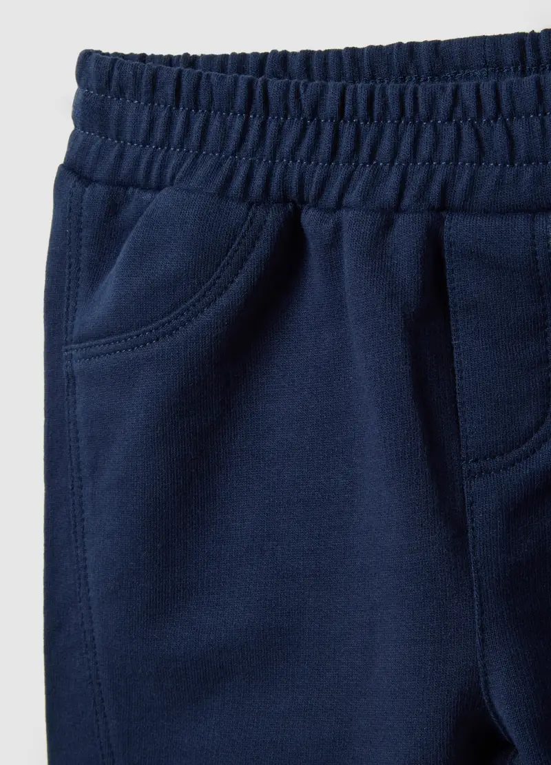 Pantaloni In Puro Cotone Blu Da Neonato Regular Fit, Blu miniatura 3