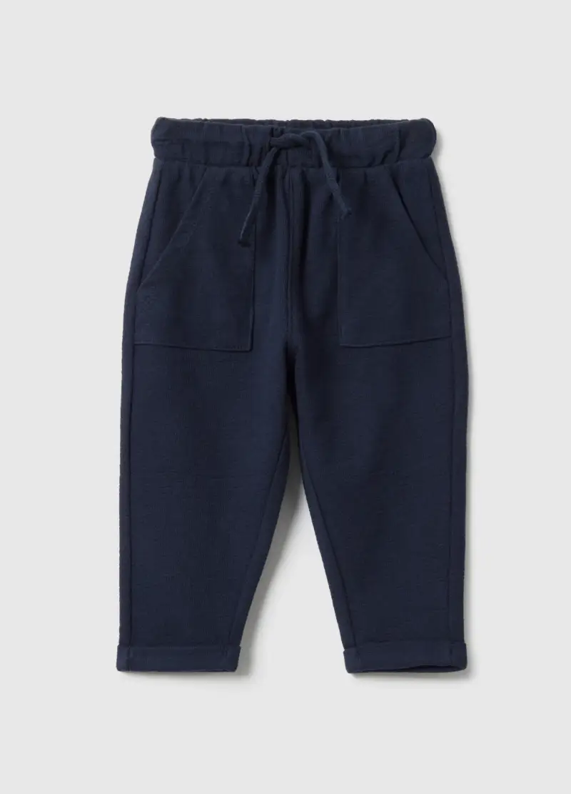 Pantaloni In Puro Cotone Blu Per Bimbo Regular Fit, Bambino, Blu