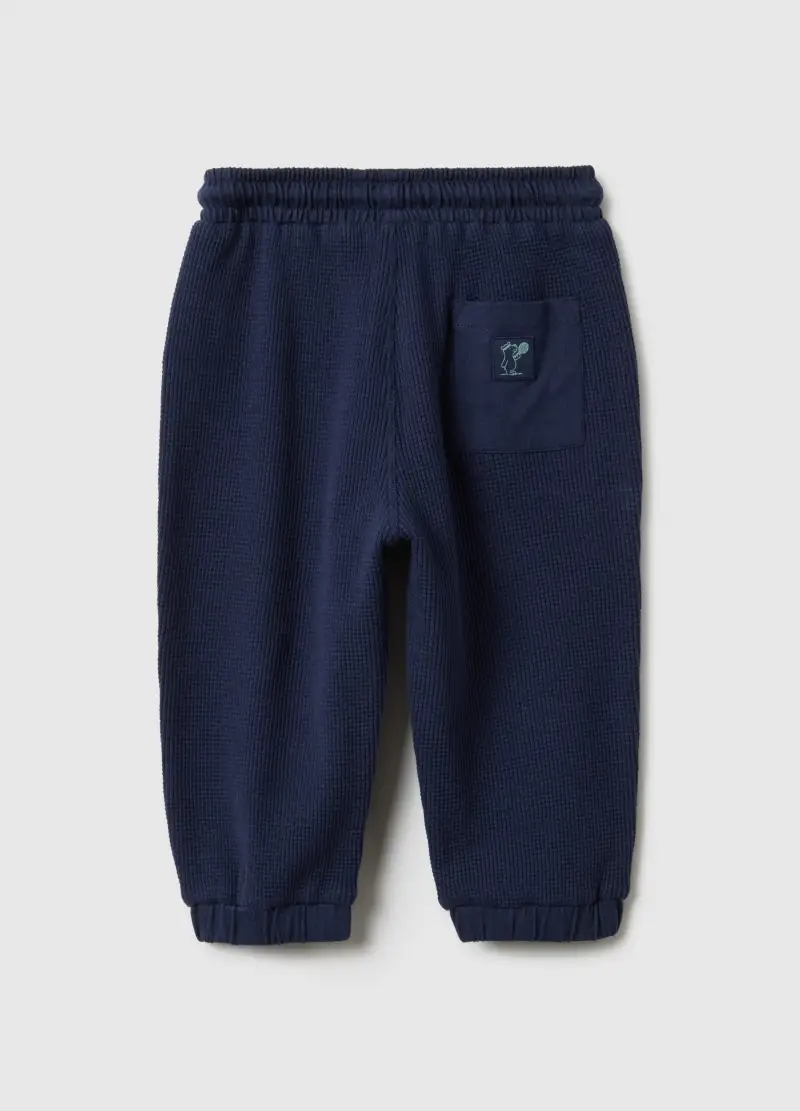 Pantaloni In Puro Cotone Blu Regular Fit Per Bimbo, Bambino, Blu miniatura 2
