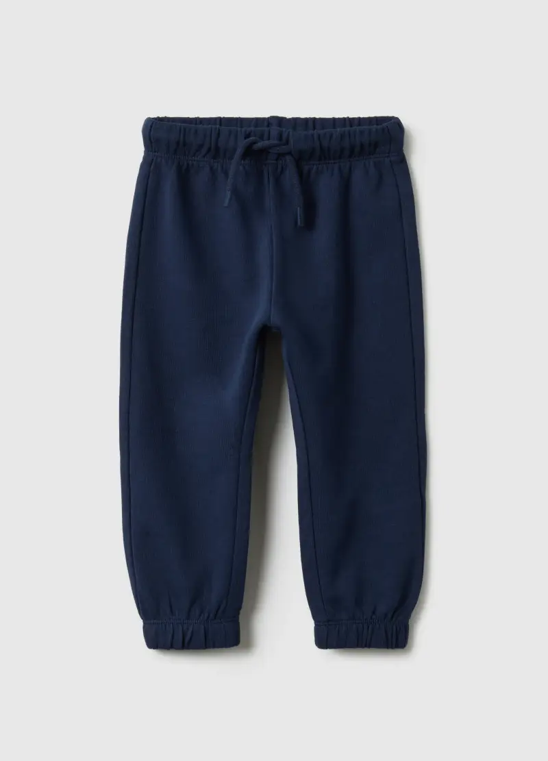 Pantaloni In Puro Cotone Blu Regular Fit Per Bimbo, Bambino, Blu