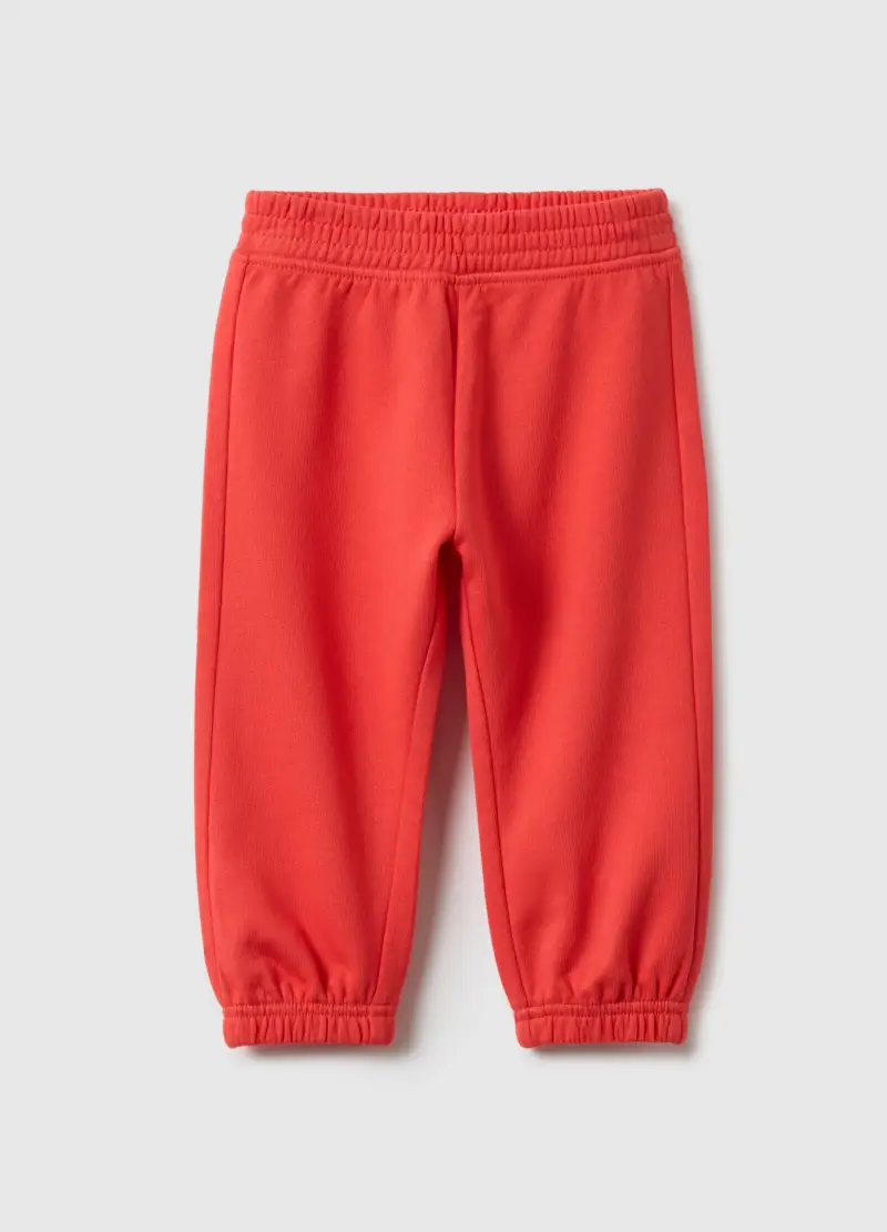 Pantaloni Jogger Arancioni Da Bimba In Puro Cotone Regular Fit, Bambina, Arancione