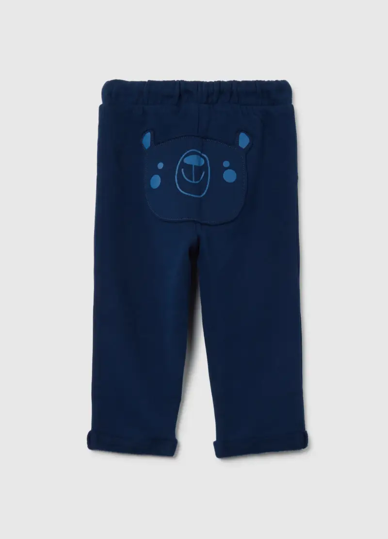 Pantaloni Jogger Blu Da Bimbo In Puro Cotone Regular Fit, Bambino, Blu miniatura 2