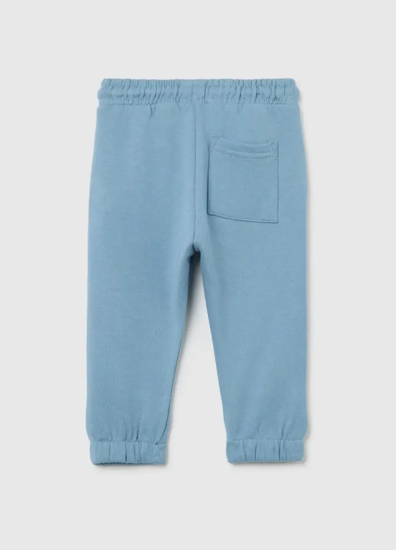 Pantaloni Jogger Corti Da Bimbo In Puro Cotone Azzurro Regular Fit, Bambino, Azzurro miniatura 2
