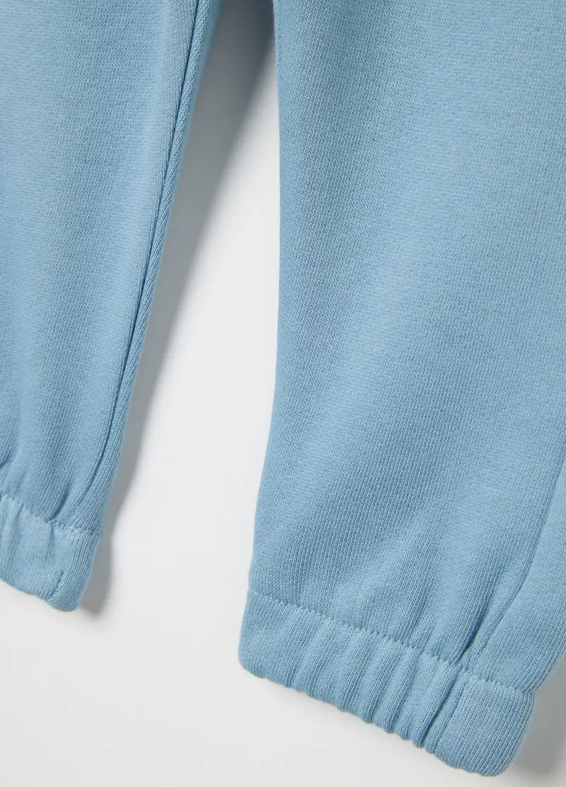 Pantaloni Jogger Corti Da Bimbo In Puro Cotone Azzurro Regular Fit, Bambino, Azzurro miniatura 3