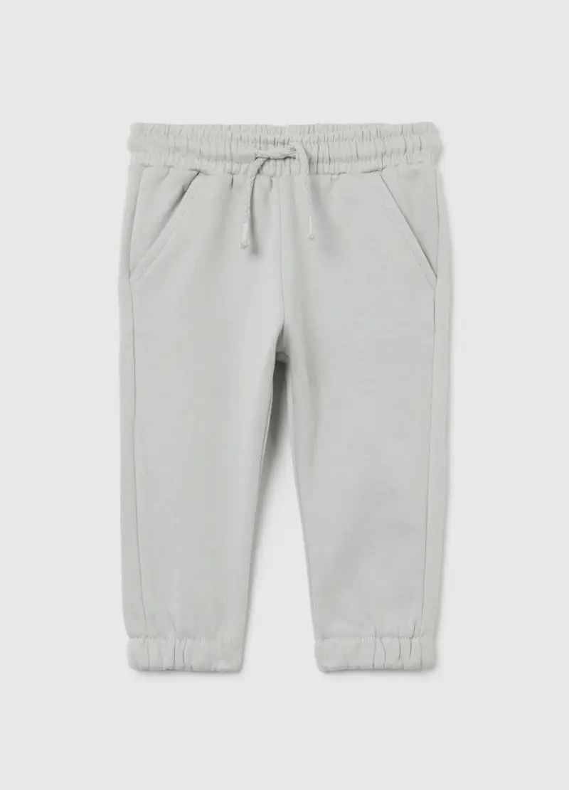 Pantaloni Jogger Corti Da Bimbo In Puro Cotone Grigio Regular Fit, Bambino, Grigio