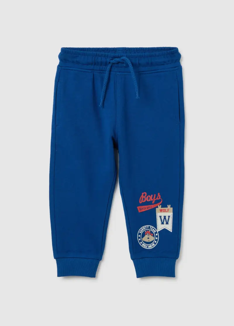 FAGOTTINO, Pantaloni Jogger Da Bambino In Puro Cotone Blu Regular Fit, Blu, Taglia: 9-12