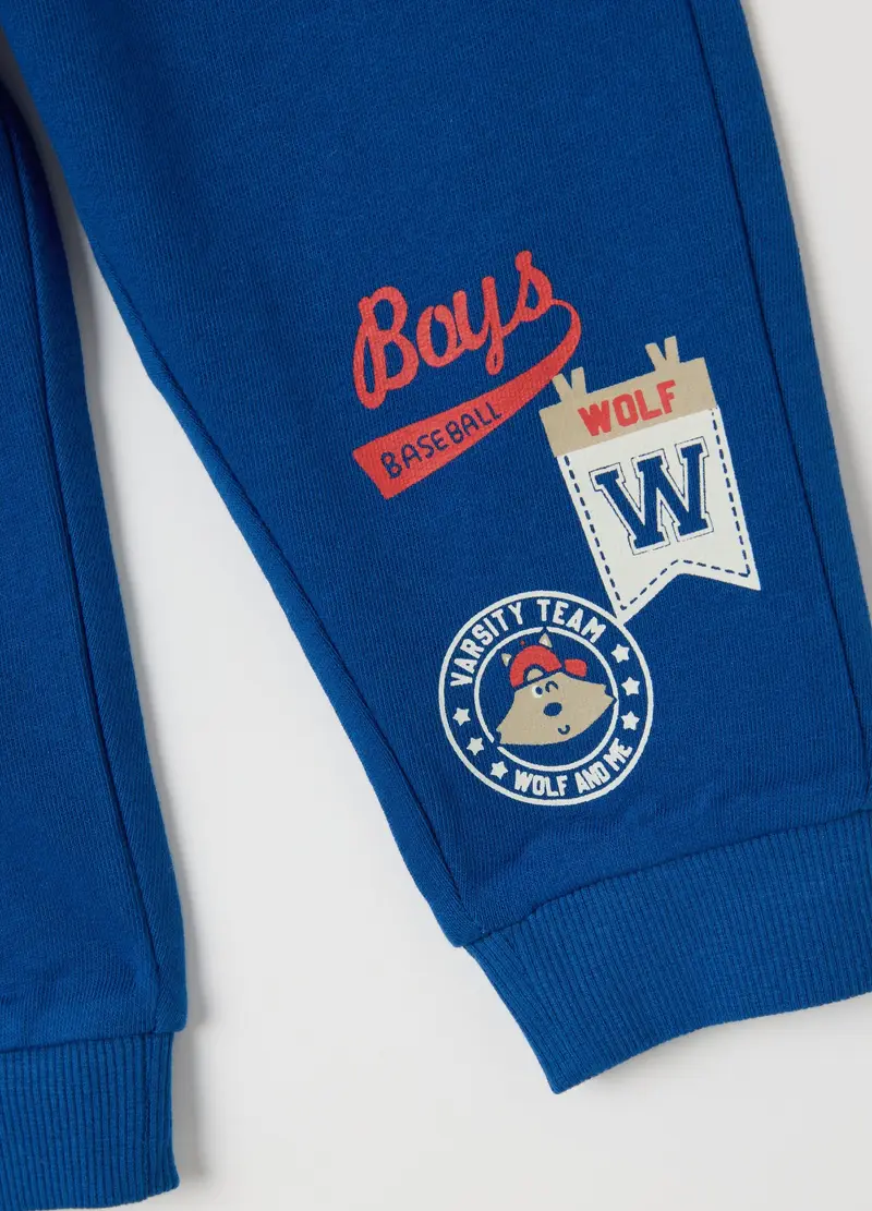 FAGOTTINO, Pantaloni Jogger Da Bambino In Puro Cotone Blu Regular Fit, Blu, Taglia: 9-12 miniatura 2