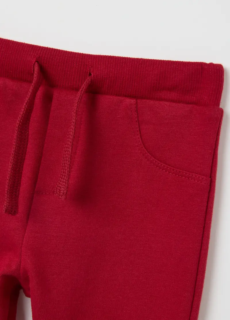 FAGOTTINO, Pantaloni Jogger Da Bambino In Puro Cotone Rossi, Neonato, Rosso, Taglia: 3-6 miniatura 2