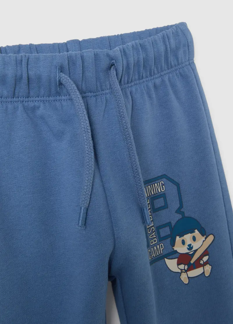 Pantaloni Jogger Da Bimbo In Puro Cotone Blu Regular Fit, Bambino, Blu miniatura 3