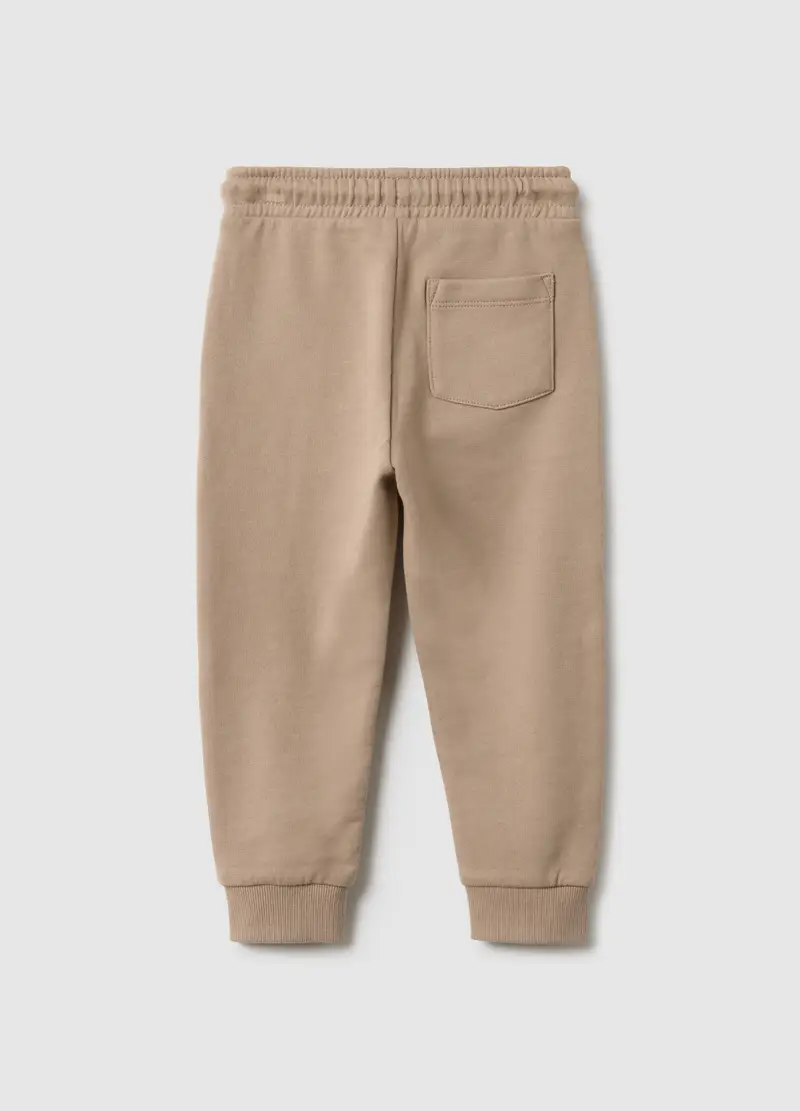 Pantaloni Jogger In Puro Cotone Beige Da Bimbo Regular Fit, Bambino, Beige miniatura 2