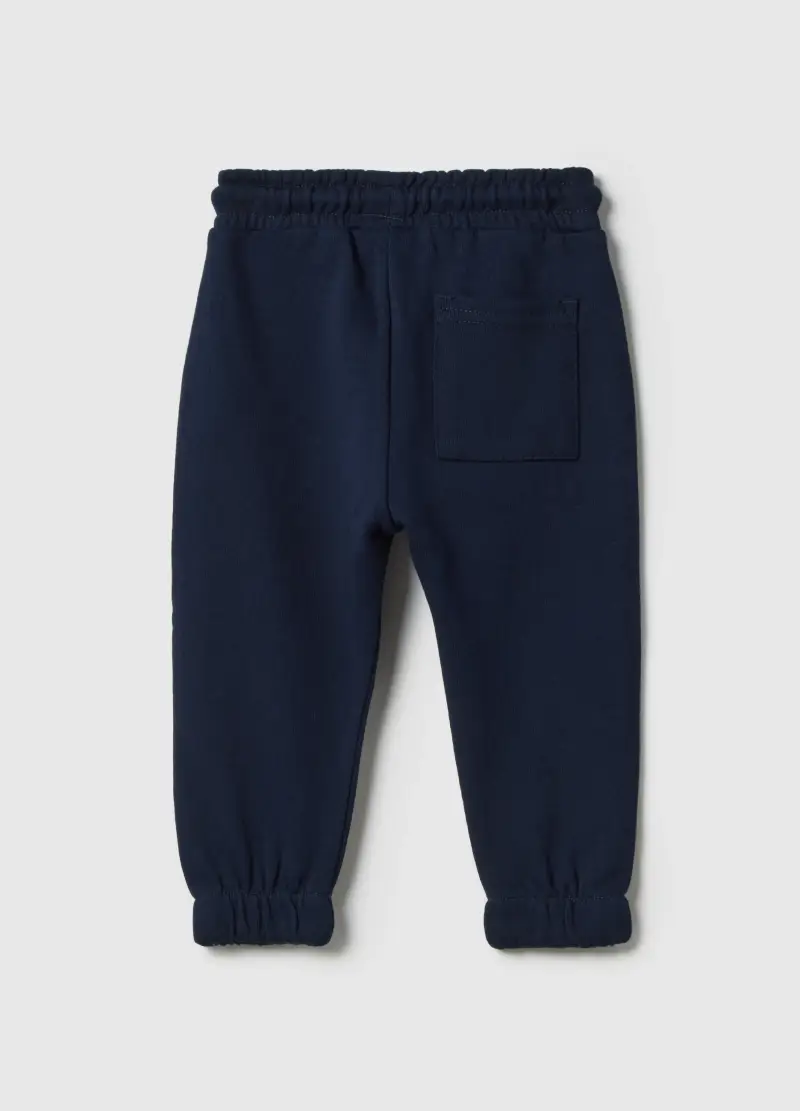 Pantaloni Jogger In Puro Cotone Blu Da Bimbo Regular Fit, Bambino, Blu miniatura 2