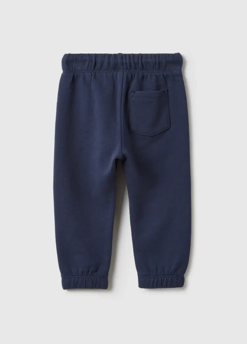 Pantaloni Jogger In Puro Cotone Blu Da Bimbo Regular Fit, Bambino, Blu miniatura 2