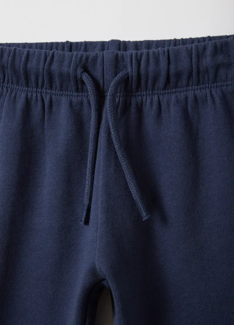 Pantaloni Jogger In Puro Cotone Blu Da Bimbo Regular Fit, Bambino, Blu miniatura 3