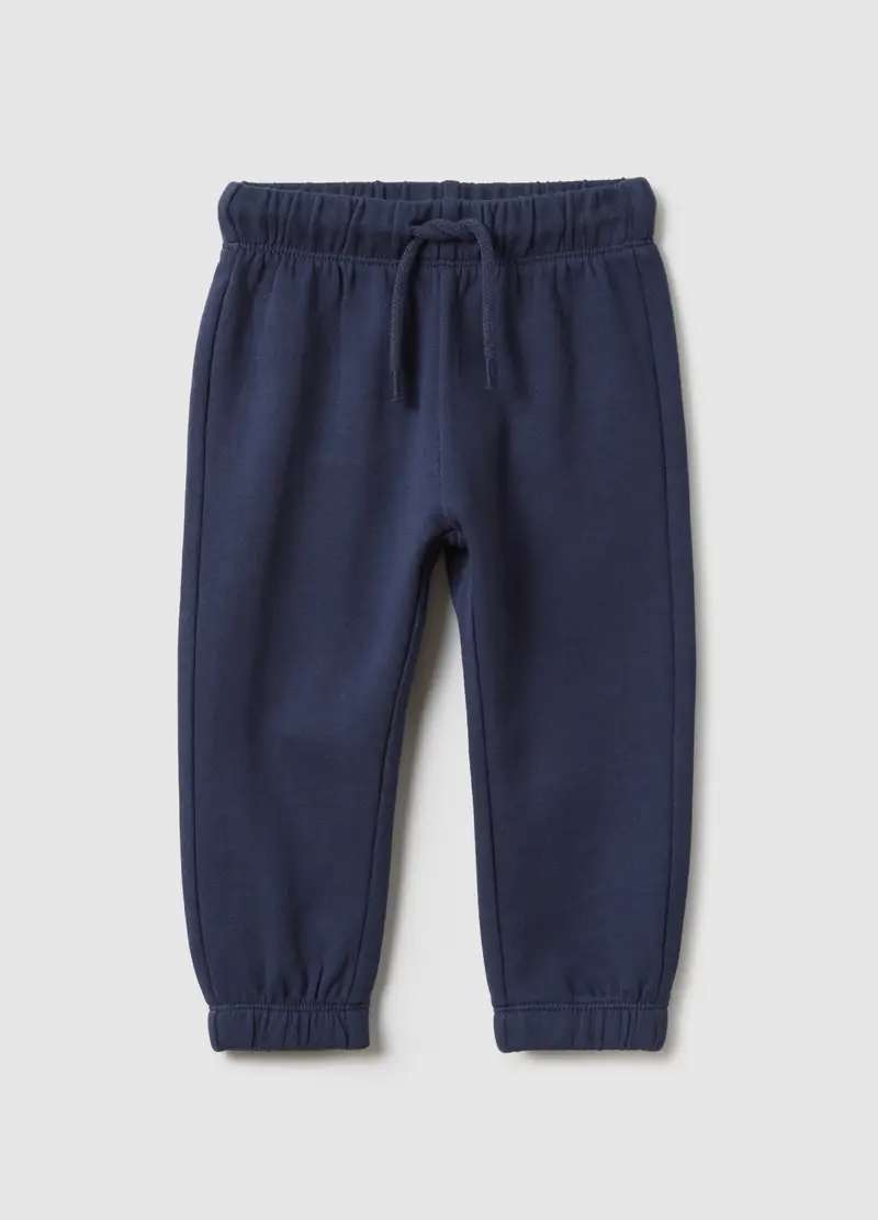 Pantaloni Jogger In Puro Cotone Blu Da Bimbo Regular Fit, Bambino, Blu