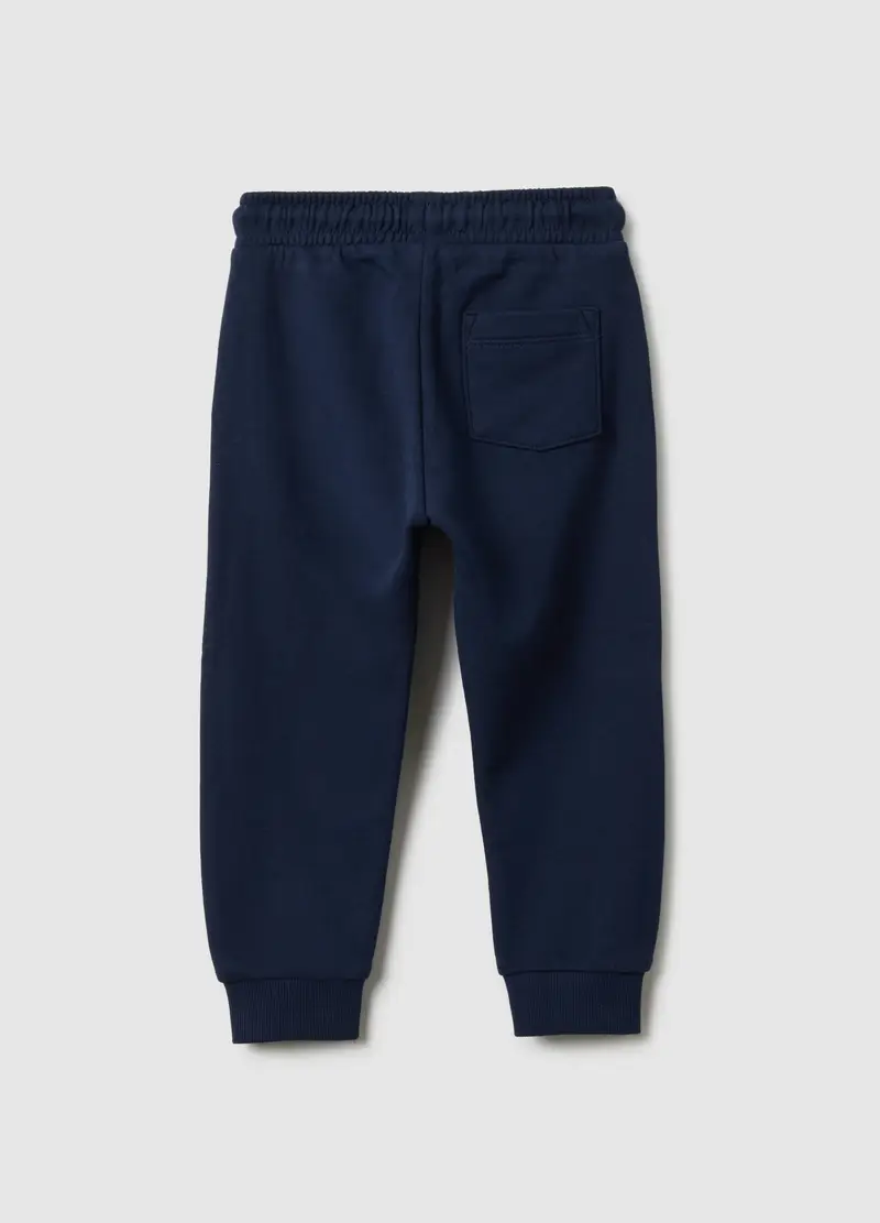 Pantaloni Jogger In Puro Cotone Blu Da Bimbo Regular Fit, Bambino, Blu miniatura 2