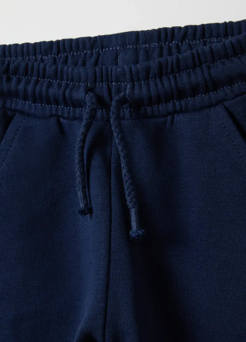 Pantaloni Jogger In Puro Cotone Blu Da Bimbo Regular Fit Con Scritta, Bambino, Blu miniatura 3