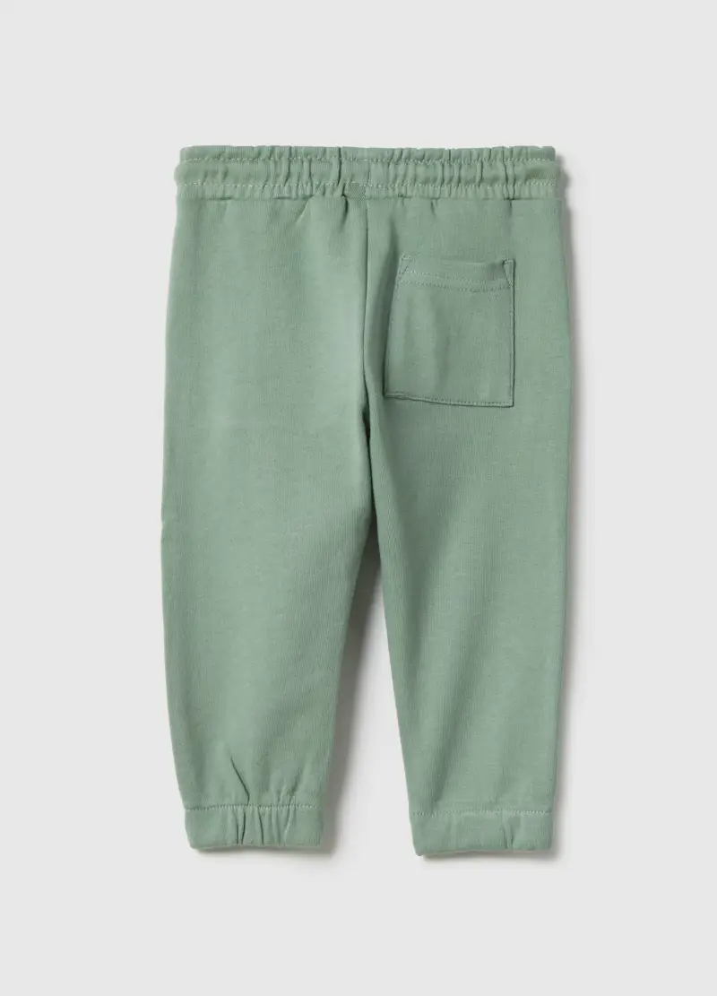 Pantaloni Jogger In Puro Cotone Verde Da Bimbo Regular Fit, Bambino, Verde miniatura 2