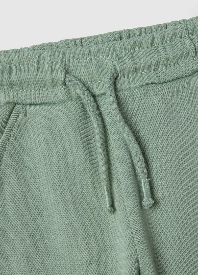 Pantaloni Jogger In Puro Cotone Verde Da Bimbo Regular Fit, Bambino, Verde miniatura 3