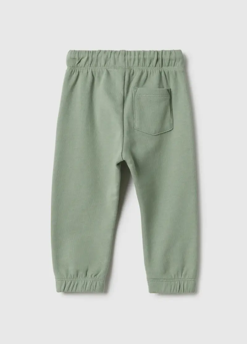 Pantaloni Jogger In Puro Cotone Verde Da Bimbo Regular Fit, Bambino, Verde miniatura 2