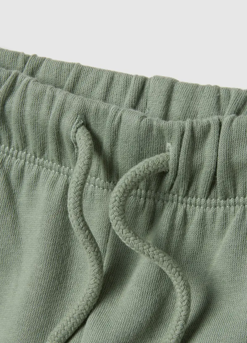 Pantaloni Jogger In Puro Cotone Verde Da Bimbo Regular Fit, Bambino, Verde miniatura 3