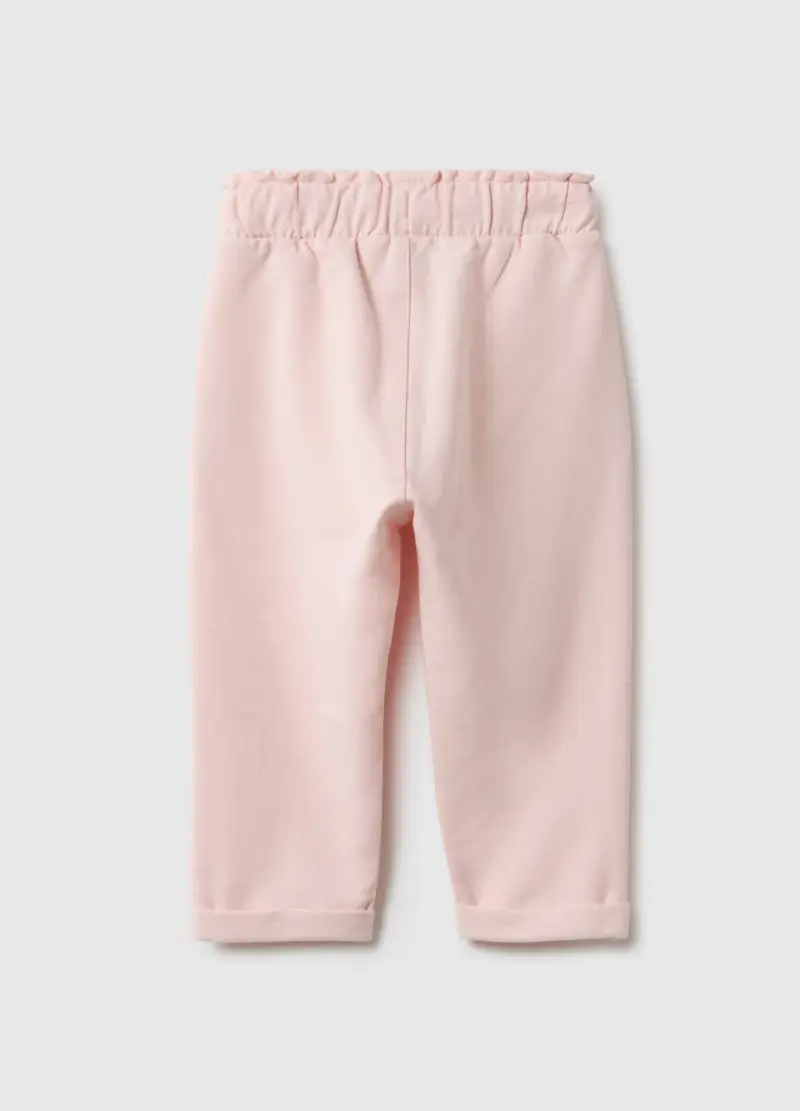 Pantaloni Jogger Rosa Da Bimba In Cotone Elasticizzato Regular Fit, Bambina, Rosa miniatura 2