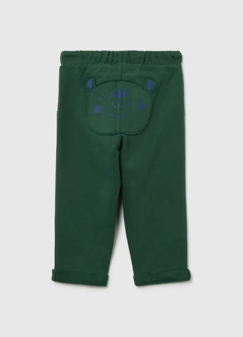 Pantaloni Jogger Verdi Da Bimbo In Puro Cotone Regular Fit, Bambino, Verde miniatura 2